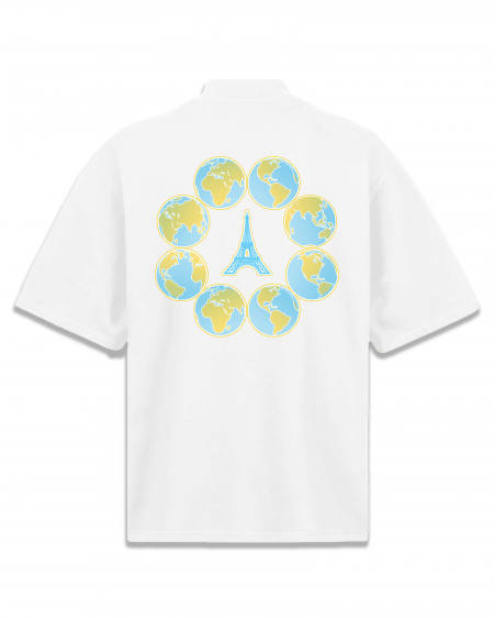 white oversized mock neck t shirt